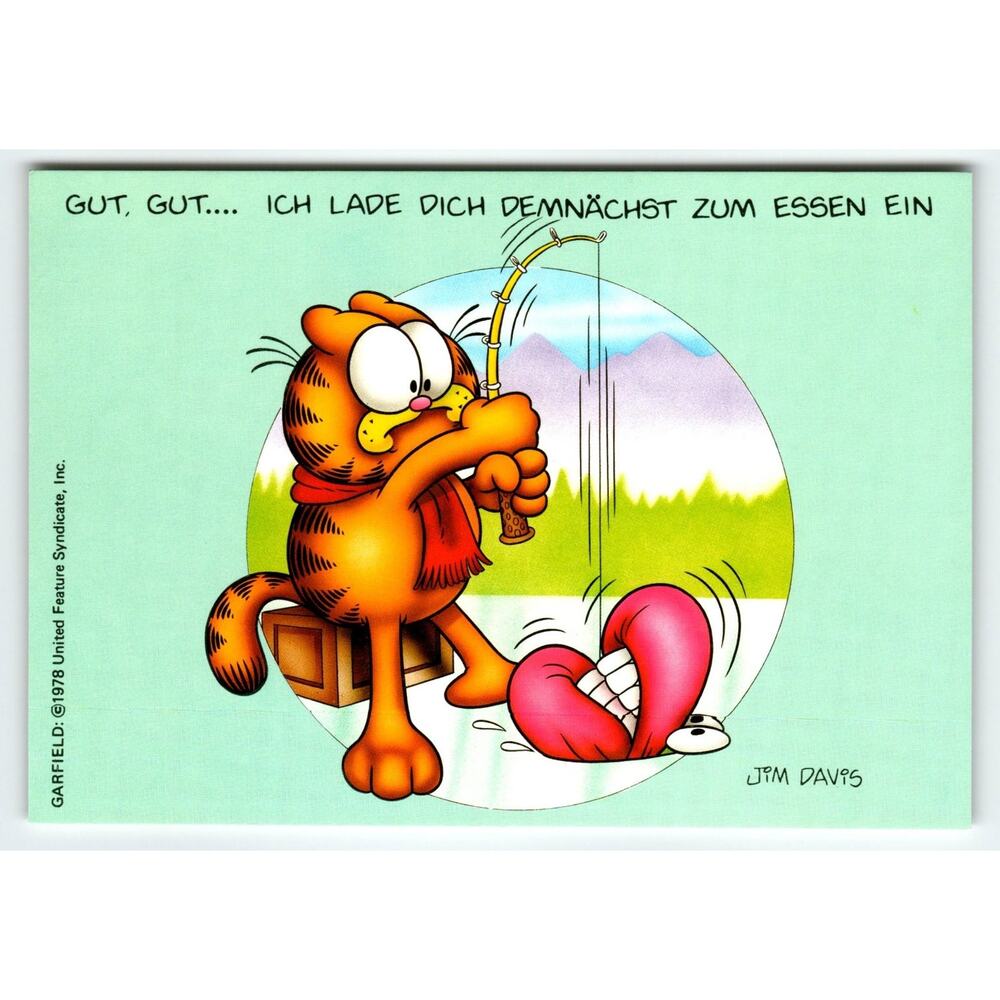 Vintage Garfield Postcard 1978 Jim Davis Illustration Continental 6x4